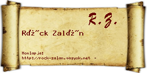 Röck Zalán névjegykártya